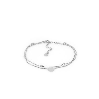 Bratara picior argintie, Daniel Klein, pentru dama, din otel inoxidabil, DKJ.5.50004-3