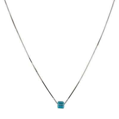 Lant argint cu pandantiv crystal aquamarin Thia