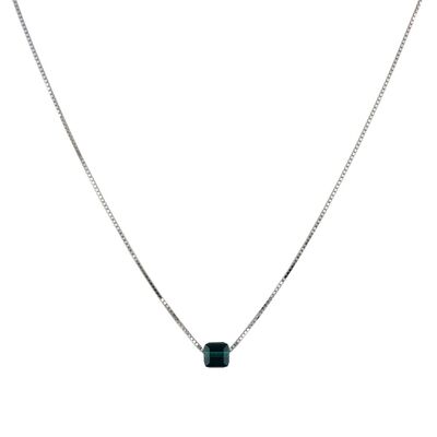 Lant argint cu pandantiv crystal verde Thia