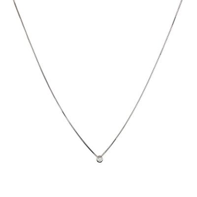 Lant argint cu pandantiv solitaire Thia