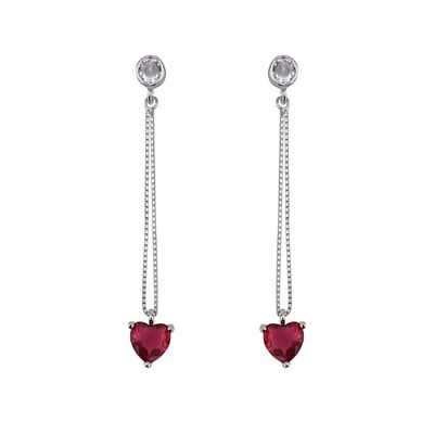 Cercei argint inima fucsia Thia