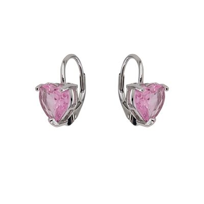 Cercei argint inima roz Thia