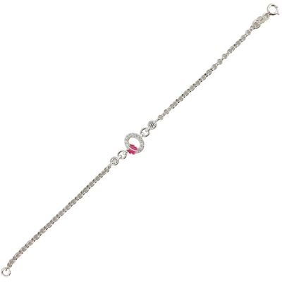 Bratara argint copii fluturas email Pink