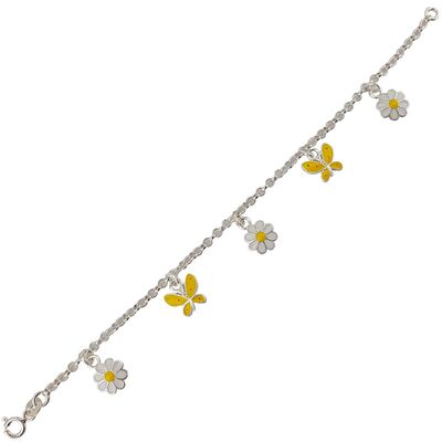 Bratara argint copii fluturasi email Yelow