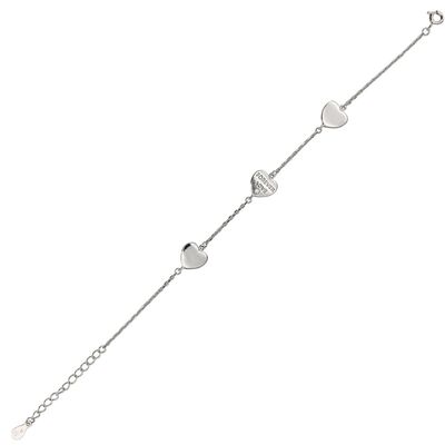 Bratara argint inimi Trio