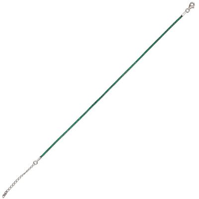 Bratara argint tennis zirconii Green