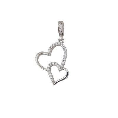 Pandantiv argint Duo heart