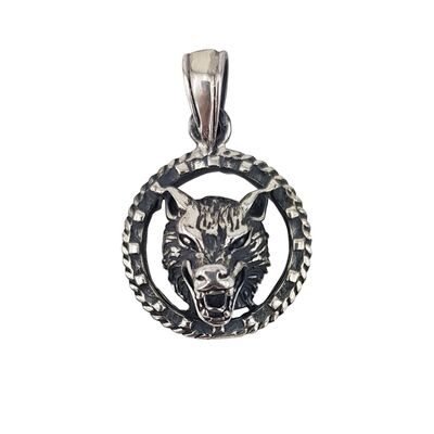 Pandantiv argint innegrit Wolf
