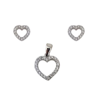 Set argint delicat zirconii Herat