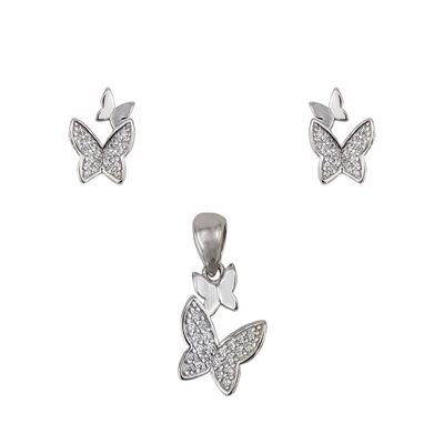Set argint zirconii fluturi Doris