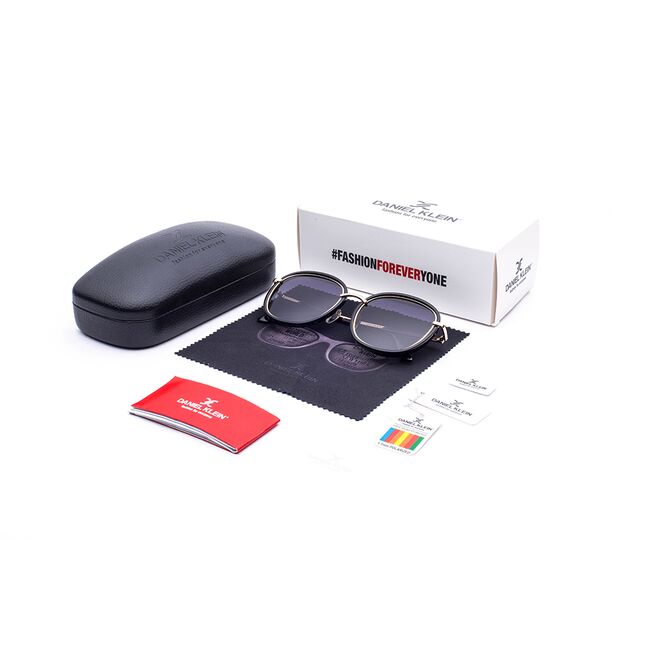 Ochelari de soare antracit, pentru dama, Daniel Klein Trendy, DK4224-1