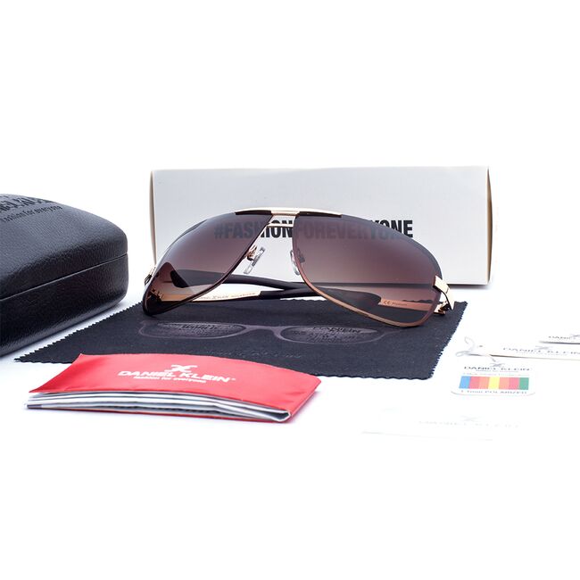 Ochelari de soare maro, pentru barbati, Daniel Klein Premium, DK3076-2