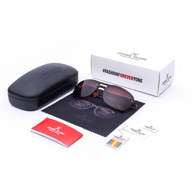 Ochelari de soare maro, pentru barbati, Daniel Klein Premium, DK3165-3