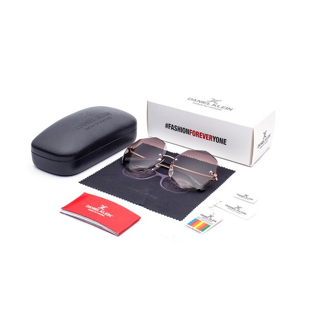 Ochelari de soare maro, pentru dama, Daniel Klein Trendy, DK4191P-2