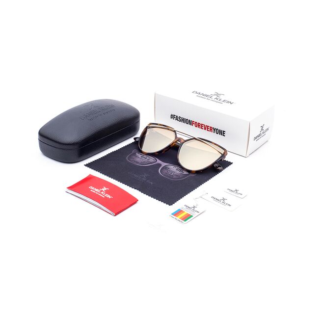 Ochelari de soare maro, pentru dama, Daniel Klein Trendy, DK4228-2