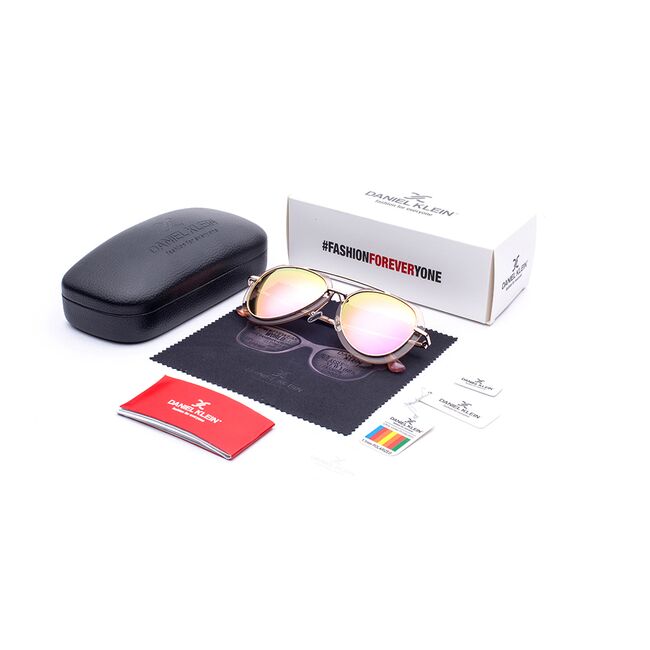 Ochelari de soare roz, pentru dama, Daniel Klein Trendy, DK4195-3