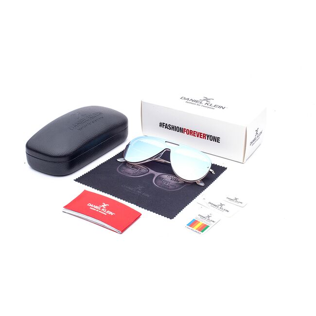 Ochelari de soare albastri, pentru dama, Daniel Klein Trendy, DK4180P-4