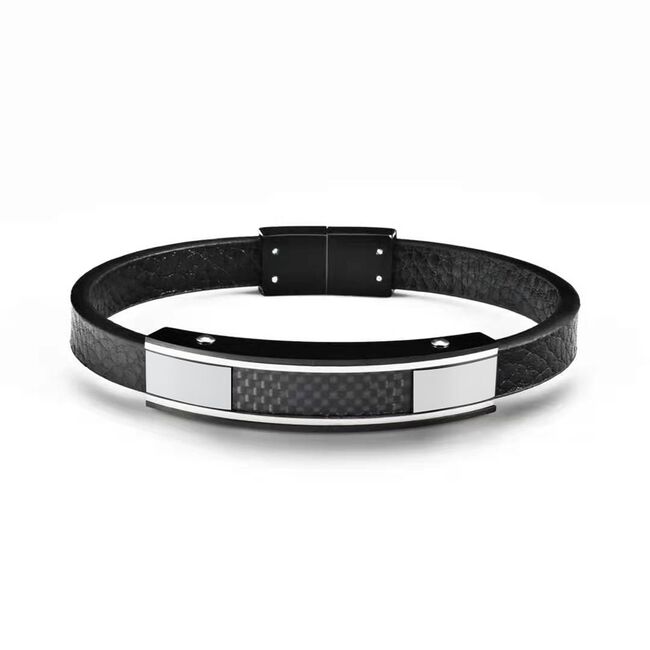 Bratara neagra, Santa Barbara Polo, pentru barbati, din piele, SBJ.6.1009.01