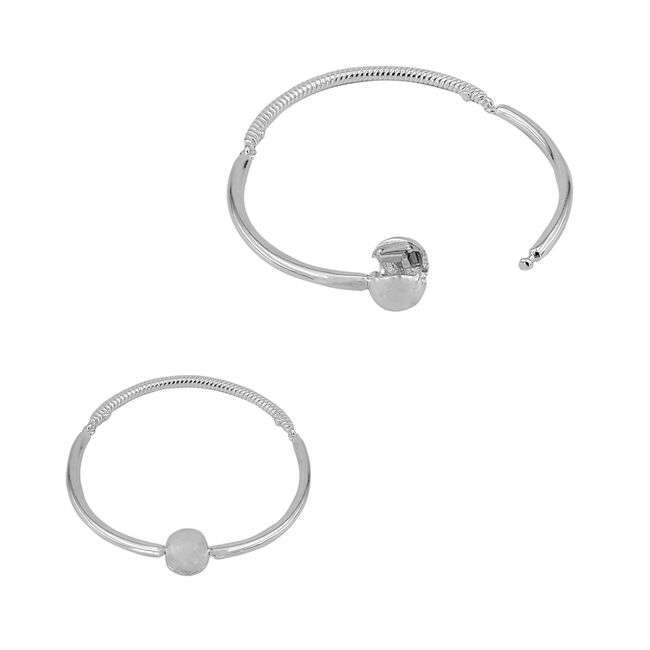 Bratara argint pentru talismane semi-fixa, lungime 19 cm