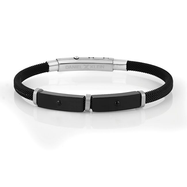 Bratara neagra, Daniel Klein, pentru barbati, din otel inoxidabil, DKB.4.2056.02