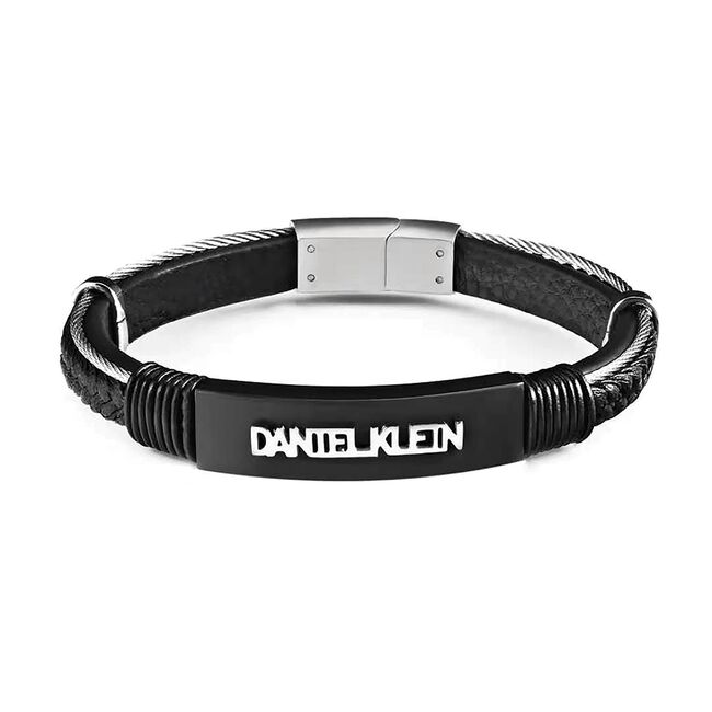 Bratara neagra, Daniel Klein, pentru barbati, din piele, DKB.6.2071.02