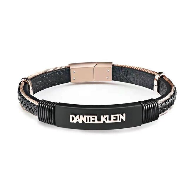 Bratara neagra, Daniel Klein, pentru barbati, din piele, DKB.6.2071.03