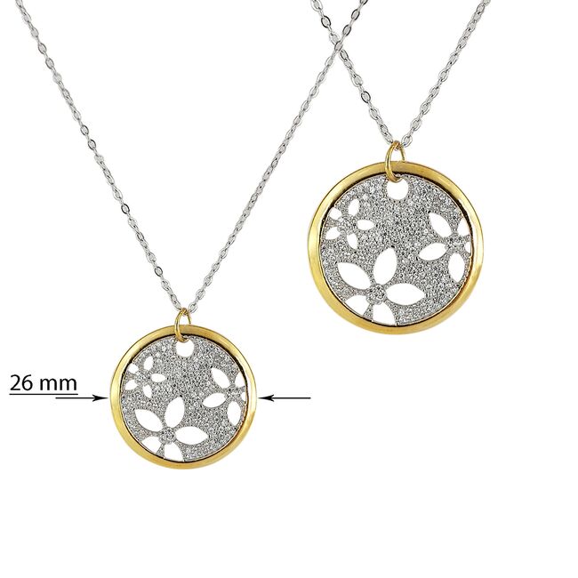 Lant argint cu pandantiv bicolor