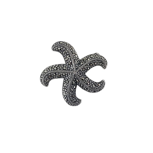 Brosa argint stea de mare marcasite Kasia