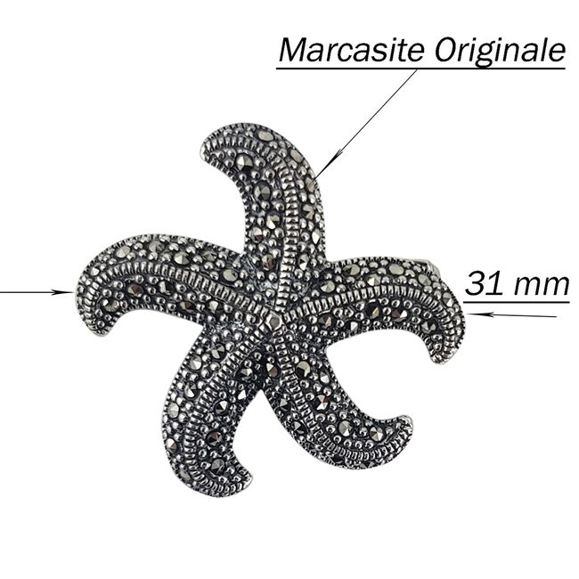 Brosa argint stea de mare marcasite Kasia
