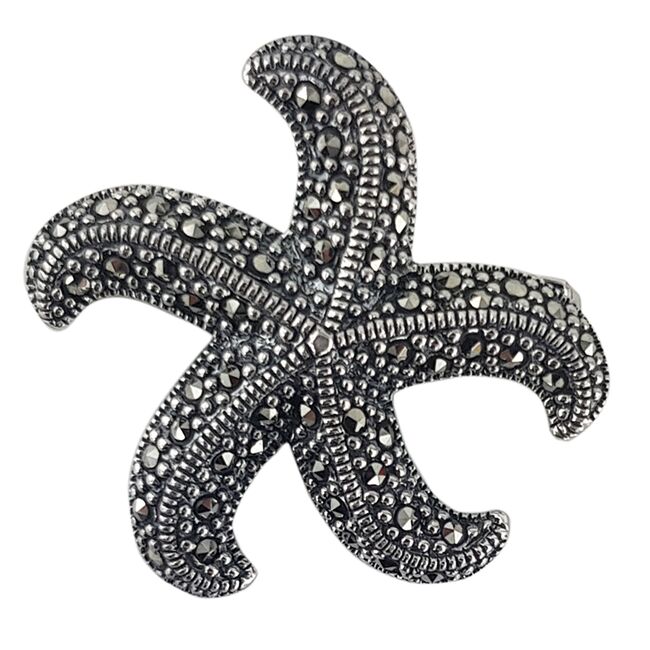 Brosa argint stea de mare marcasite Kasia