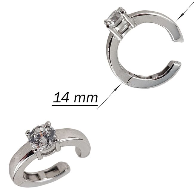 Cercei argint cuff cu zirconiu alb