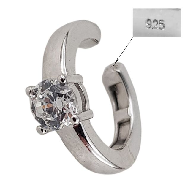 Cercei argint cuff cu zirconiu alb