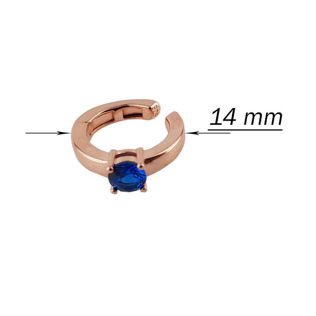 Cercei argint cuff cu zirconiu albastru