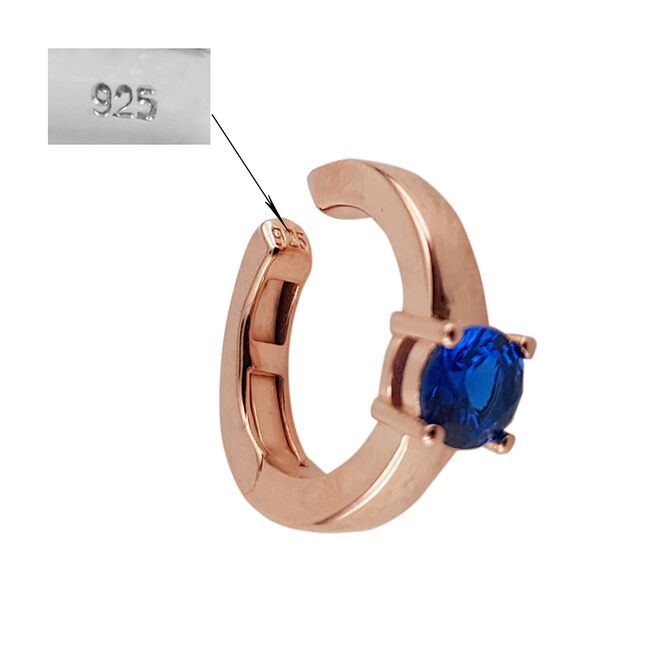 Cercei argint cuff cu zirconiu albastru