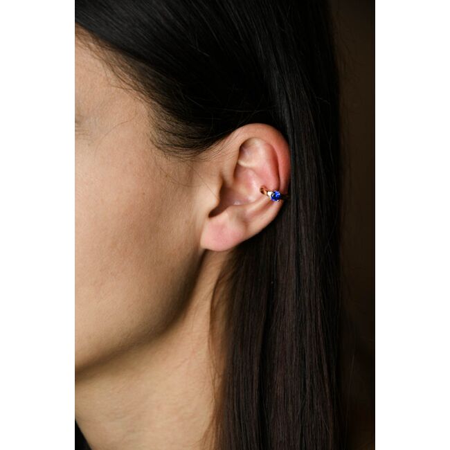 Cercei argint cuff cu zirconiu albastru