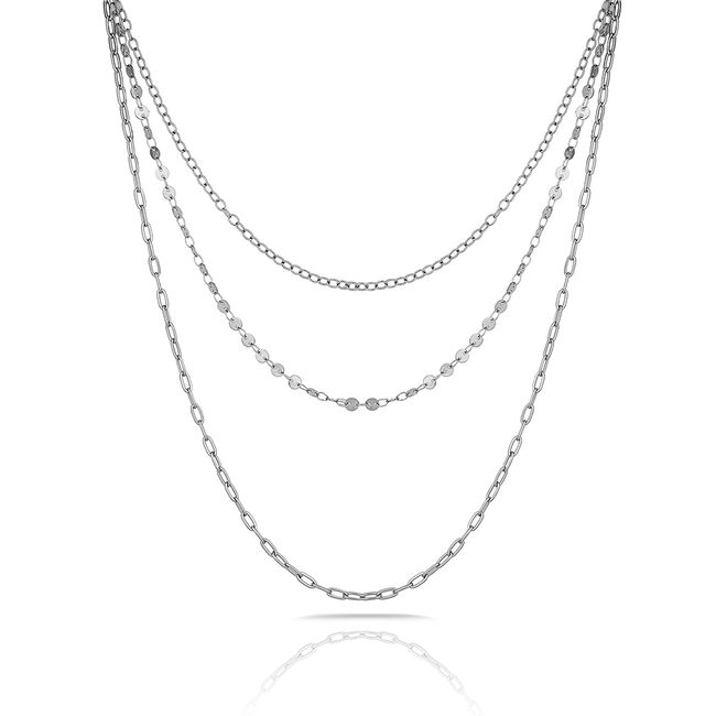 Lant argintiu, Freelook, pentru dama, din otel inoxidabil, FRJ.3.6004-1