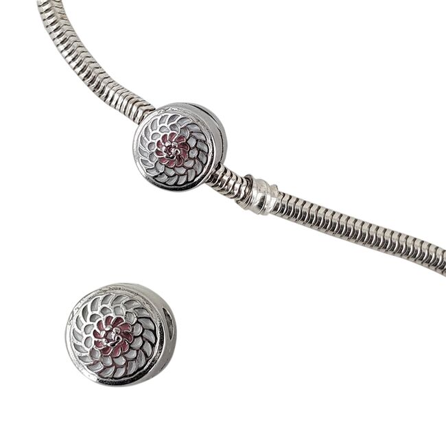 Talisman argint opritor floare roz