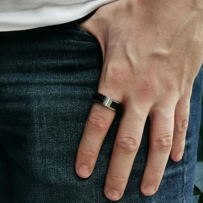 Inel AAB, pentru barbati, din otel inoxidabil, RSS1003-58-23