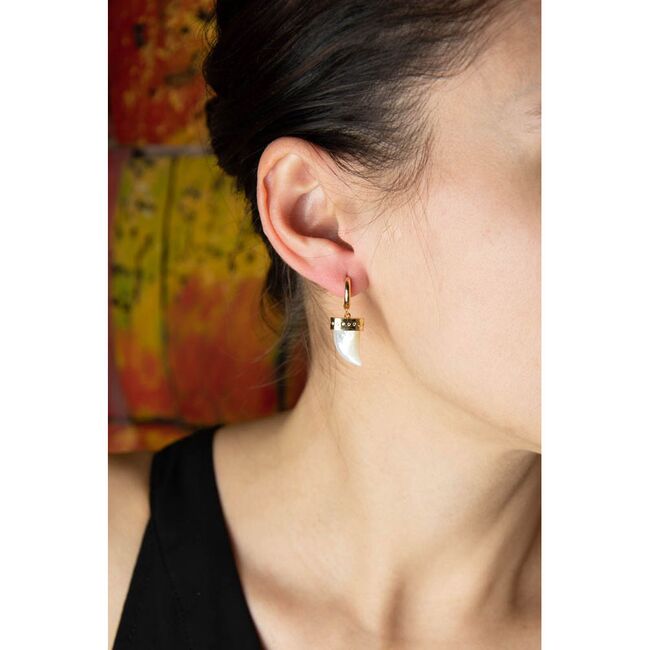 Cercei argint cu sidef Ivory Horn