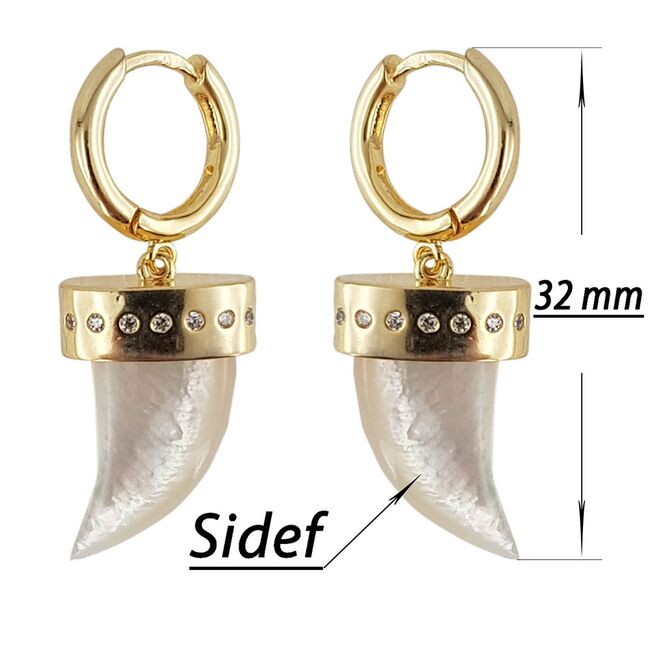 Cercei argint cu sidef Ivory Horn