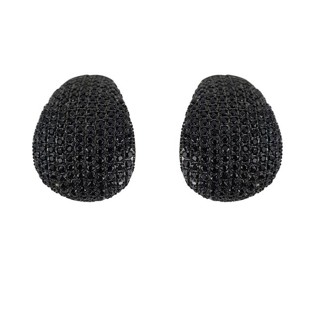 Cercei argint fancy black cu zirconii negre