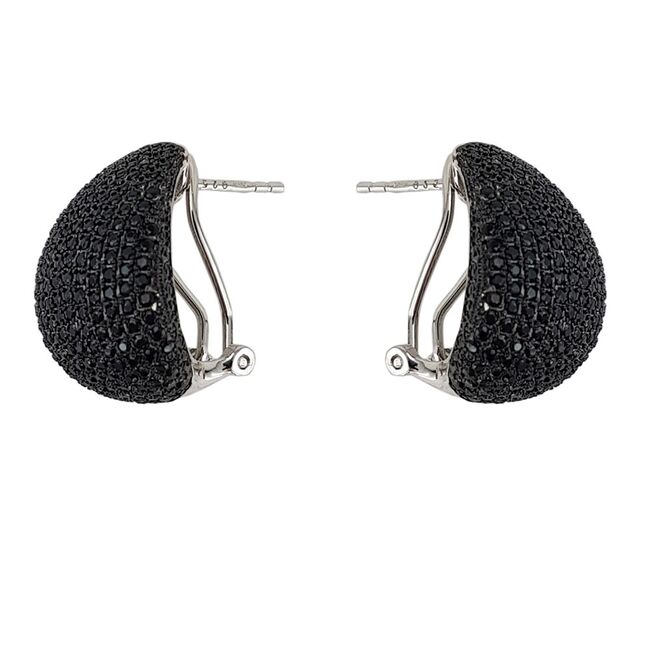 Cercei argint fancy black cu zirconii negre