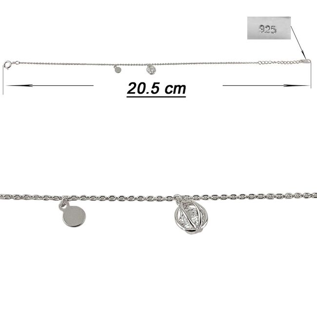 Bratara argint cu doua talismane