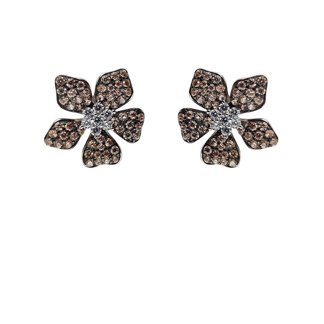 Cercei argint brown crystals