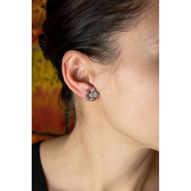 Cercei argint brown crystals