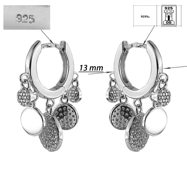 Cercei argint fashion circles