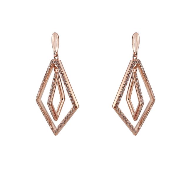 Cercei argint lungi rose-gold Ivonne