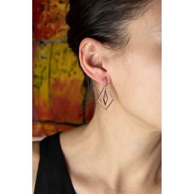 Cercei argint lungi rose-gold Ivonne