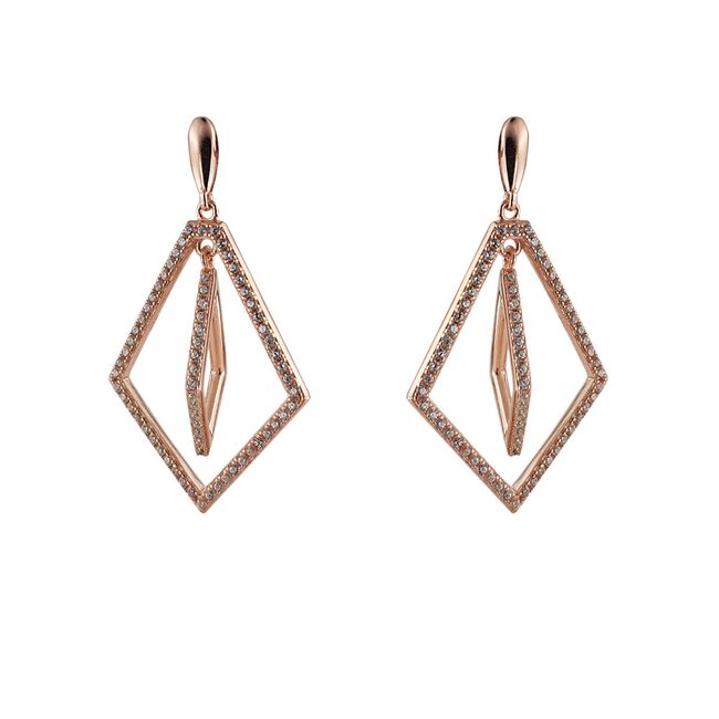 Cercei argint lungi rose-gold Ivonne