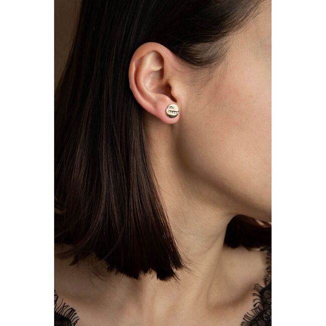 Cercei argint rotunzi cu insertii de zirconii albe